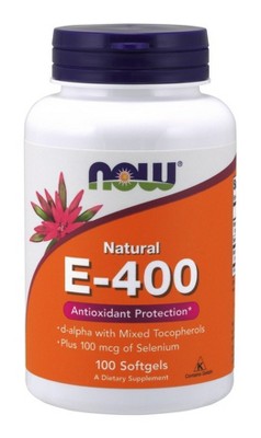 E-400 IU Mixed Tocopherols w/Selenium 100mcg by Now Foods  -  100 Softgel