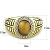 Slickblue Gold Ion Plated Stainless Steel Ring, Tiger Eye Stone, Men’s Oval Style, Topaz Color, Sizes 8–13 - 2 of 4
