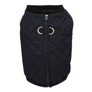 Gooby Fashion Vest, Small Dog Sweater Bomber Jacket Coat with Stretchable Chest, Black, Small - 1 of 1