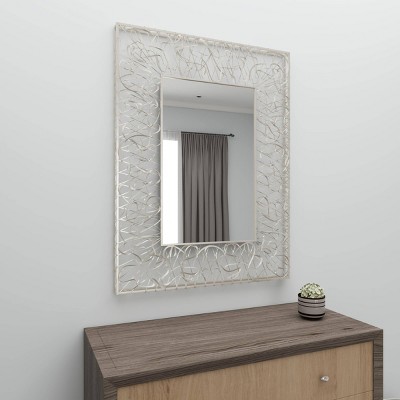 Silver Rectangular Full Length Iron Wall Mirror