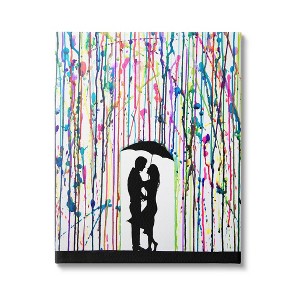 Stupell Industries Modern Romantic Rainfall Silhouette Canvas Wall Art - 1 of 3
