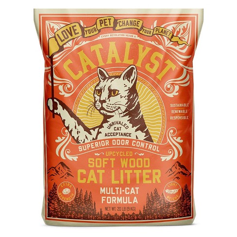Catalyst Upcycled Natural Soft Wood Cat Litter Odor Control Deodorizing Clumping Dust Free Multi Cat Formula 20 Pounds Target