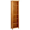 vidaXL 6-Tier Bookcase - Rustic Solid Oak Wood Shelf - Farmhouse Brown Bookshelf for Living Room Study Room - 20.5"x8.7"x70.9" - 2 of 4