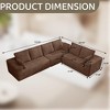 WJSHome 134" Sectional Couches for Living Room, Modular Sectional Sofa with L-Shape Chaise, Comfy Corduroy Fluffy Cloud Couch with Deep Seat - 2 of 4