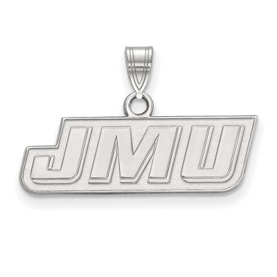 Black Bow Jewelry 14k White Gold James Madison Dukes NCAA Small Pendant