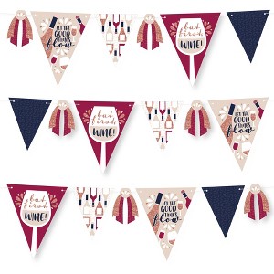 Big Dot of Happiness But First, Wine - DIY Wine Tasting Party Pennant Garland Decoration - Triangle Banner - 30 Pieces - 1 of 4