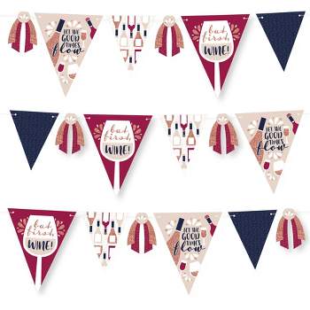 Big Dot of Happiness But First, Wine - DIY Wine Tasting Party Pennant Garland Decoration - Triangle Banner - 30 Pieces