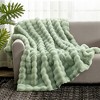Cozy Bliss Faux Fur Throw Blankets, Plush Fuzzy Soft Thick Bubble Blanket for Sofa, Bedroom, Living Room - 3 of 4