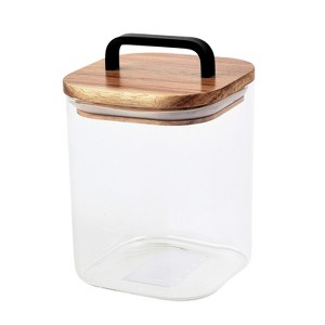 Sharp Chef Glass Airtight Storage Jar with Wooden Acacia Lid, Glass Food Storage Jars, 27 oz / 0.8 L / 3 cups - 1 of 3
