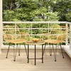 vidaXL Bistro Set Outdoor Patio Balcony Table and Chairs Rattan Look 3 Piece - Brown - 2 of 4
