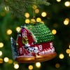 Northlight 4" Festive Red and Green Barn with Roof Glass Christmas Ornament - 2 of 4