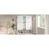APRILSOUL 62.9"W Farmhouse 4-in-1 Hall Tree - 6 Hooks, Wood Grain Bench, Shoe Cabinet - 3 of 4