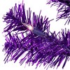 Northlight 2' Pre-lit Purple Iridescent Pine Artificial Tinsel Christmas Tree - Clear Lights - 4 of 4
