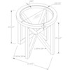 ALEXOUN Coffee Table - Round Transparent Tempered Glass Top Coffee Table with Solid Wood Base – Modern End Table for Living Room,Office - 3 of 4