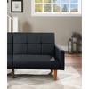 80" Convertible Polyfiber Sofa Bed with Tufted Cushion and Wooden Legs for Living Room - 3 of 4