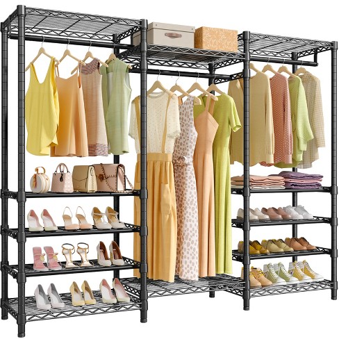 Jomeed Industrial Steel Freestanding Closet Clothing Garment Rack