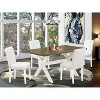 HomeStock 5-Pc Natural Oak Finish Solid Wood Top Dining table with 4 Chairs - 2 of 4
