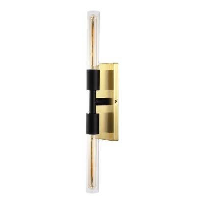 Nyx 24.5" Black and Brass Iron Wall Sconce