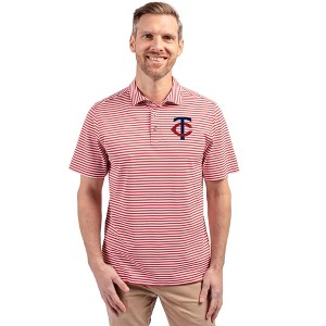 Minnesota Twins Cutter & Buck Virtue Eco Pique Stripe Recycled Mens Polo - 1 of 1