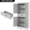 Pantry, 70" High Kitchen Pantry Cabinet with Doors and Adjustable Shelves, Freestanding Wood Cabinet for Bathroom, Dining Room, Living Room - 2 of 4