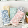 REGALWOVEN Bathroom Checked Pattern Absorbent Soft Waffle Decorative Hand Towels 13" x 28" 2 Pcs - 4 of 4
