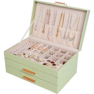Jewelry Box Organizer with 2 Drawers, 3-Tier Large Jewelry Holder Organizer Box - 1 of 4