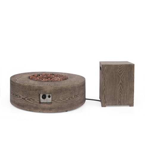 Christopher knight home circular outdoor gas fire pit table with tank holder new arrivals