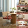 Set of 4 Kylie 20.5" Wider Tufted Seat Upholstered Fabric Chairs with Chrome Legs And Mesh Backrest Cane Rattan Dining Chairs - Maison Boucle - 4 of 4