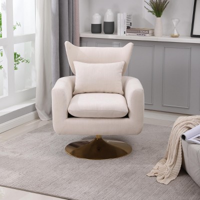 Classic Mid-Century 360-Degree Accent Chair Swivel, Accent Chairs Modern, Swivel Chairs With Upholstery, Swivel Chairs Accent-Cuddlewood