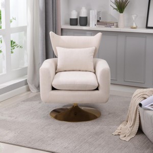 Classic Mid-Century 360-Degree Accent Chair Swivel, Accent Chairs Modern, Swivel Chairs With Upholstery, Swivel Chairs Accent-Cuddlewood - 1 of 4