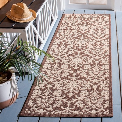 Reversible Natural & Brown Synthetic Easy-Care Runner Rug, 2'3" X 6'7"