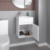 SEVOBAL Bathroom Vanities Floating Vanities 18in Resin Sink Wall Mounted with One Door Cabinet for Bathroom Storage, White, 23.62"*20.87"*11.42" - 3 of 4