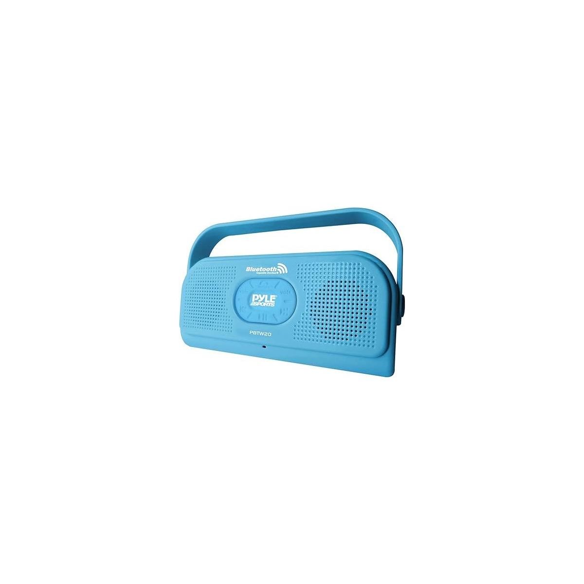 Pyle Portable IPX7 Waterproof Shower Speaker - Outdoor Wireless Bluetooth, (Blue)