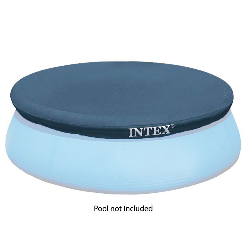 Intex 28026E UV Resistant Deluxe Debris Pool Cover for 13-Foot Intex Easy Set Above Ground Swimming Pool, Vinyl Round Cover with Drain Holes, Blue, 2 of 7