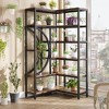 Industrial Corner Bookshelf with 6 Tier, L-Shaped Bookcase, Storage Rack, Wooden Shelf for Home, Office, Living Room, Bedroom, Brown - 3 of 4