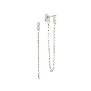 SHINE by Sterling Forever Chelsea CZ Chain Drop Stud Earrings - 1 of 4