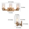 LNC Charm 20.5-in 3-Lights Gold and Seeded Cylinder Glass  Modern/Contemporary Vanity  Lights - 3 of 4