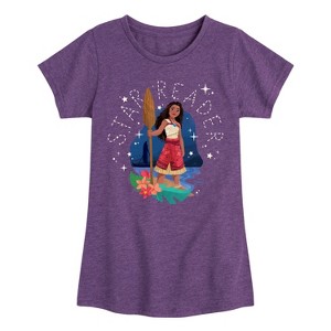 Girls' - Moana 2 - Celestial Star Reader Fitted Short Sleeve Graphic T-Shirt - 1 of 4