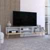 70.9" Manufactured Wood TV Stand with 2 Hinged Doors and Central Shelves for Living Room and Bedroom - 3 of 4