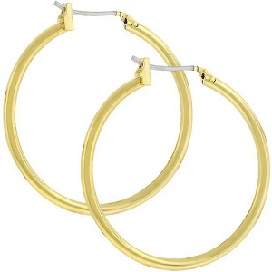 ShineHigh Golden Hoop Earrings for Women – 32.5mm Lightweight Round Hoops with Lever Back Closure and Goldtone Finish - 1 of 1