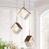 LNC Cendrillon Modern Luxury Cluster Square-Loop Acrylic Integrated LED Chandelier, Gold, 16.9in/40.7in - 2 of 4
