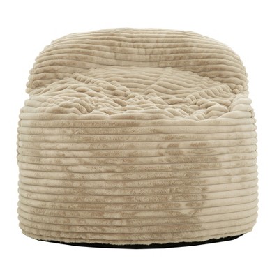 NicBex Convertible Fuax Fur Corduroy Bean Bag Chair with Backrest,2-In-1 Memory Foam Filled Sofa Chair&Bean Bag Bed for Adults&Kids,Beige