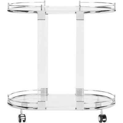 Lennon Acrylic Bar Trolley - Chrome - Safavieh