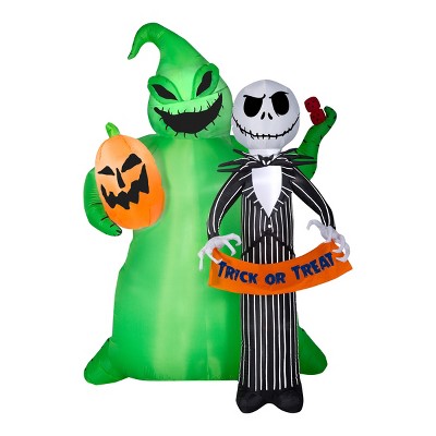 National Tree Company 6.5' Halloween The Nightmare Before Christmas Jack Skellington and Oogie Boogie Inflatable Decoration