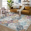 Washable Vintage Oriental Rug Non Slip Low Pile Rug Soft Throw Floor Cover Retro Foldable Indoor Carpet for Living Room Bedroom Playroom Nursery - 3 of 4
