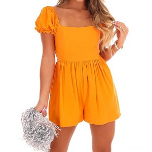Women's Puff Sleeve Babydoll Romper - Idem Ditto - 1 of 4