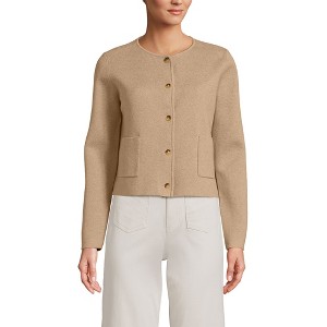 Lands' End Women's Fine Gauge Cotton Milano Blazer Sweater - 1 of 3
