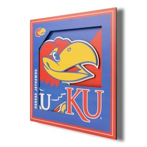 NCAA Kansas Jayhawks 3D Logo Series Wall Art - 12"x12" - 1 of 4