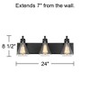 Possini Euro Design Cindy Rustic Vintage Wall Light Bronze Hardwire 24" 3-Light Fixture Clear Glass Shade for Bedroom Bathroom Vanity Living Room - 4 of 4