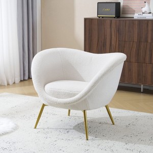 NicBex Modern Accent Chair Lounge Chair with Gold Metal Legs Comfy Chair Armchair for Living Room, Makeup Room - 1 of 4